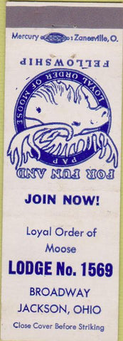 Matchbook Cover - Matchbook Cover Moose Lodge Jackson OH