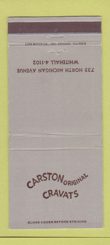 Matchbook Cover - Carston Cravats Chicago? 30 Strike