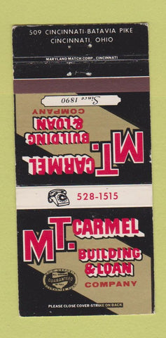 Matchbook Cover - Mount Carmel Building and Loan Cincinnati OH WEAR 30 Strike