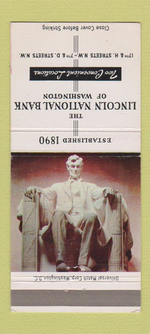 Matchbook Cover - Lincoln National Bank Washington DC 30 Strike