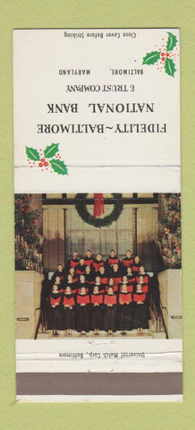 Matchbook Cover - Fidelity Baltimore National Bank MD Christmas 30 Strike