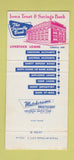 Matchbook Cover - Iowa Trust and Savings Bank Estherville IA 30 Strike