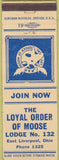 Matchbook Cover - Matchbook Cover Moose Lodge East Liverpool OH