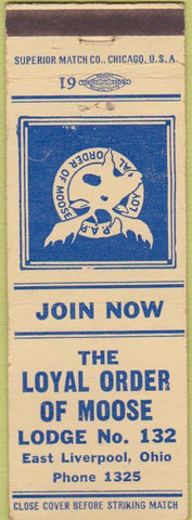 Matchbook Cover - Matchbook Cover Moose Lodge East Liverpool OH