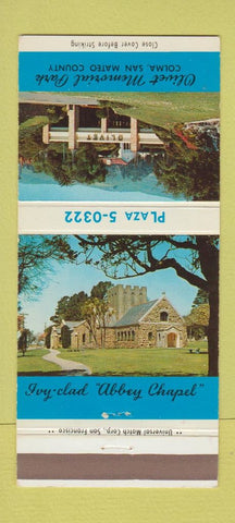 Matchbook Cover - Olivet Memorial Park Colma CA 30 Strike