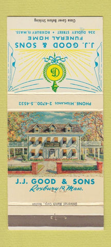 Matchbook Cover - JJ Good Funeral Home Roxbury MA 30 Strike