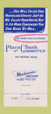 Matchbook Cover - Plaza Bank of Commerce Kansas City MO 30 Strike
