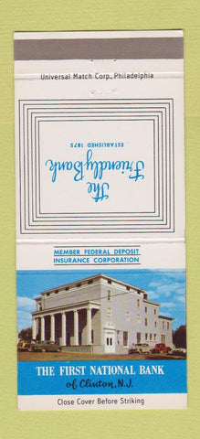 Matchbook Cover - First National Bank Clinton NJ 30 Strike