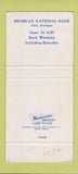 Matchbook Cover - Michigan National Bank Flint MI WORN 30 Strike