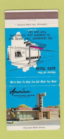 Matchbook Cover - American National Bank Valley City ND WEAR 30 Strike