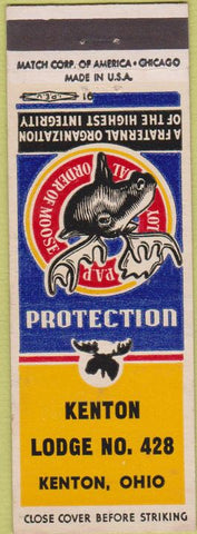 Matchbook Cover - Matchbook Cover Moose Lodge Kenton OH
