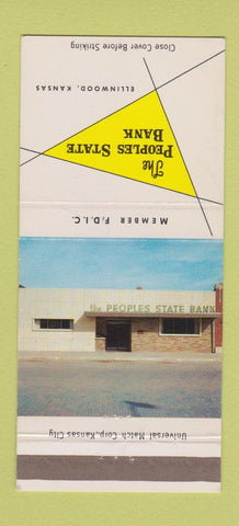 Matchbook Cover - Peoples State Bank Ellinwood KS 30 Strike