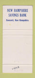 Matchbook Cover - New Hampshire Savings Bank Concord NH Liberty Bell 30 Strike