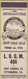 Matchbook Cover - Matchbook Cover Moose Lodge Pittsburgh PA