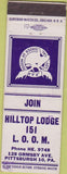 Matchbook Cover - Matchbook Cover Moose Lodge Pittsburgh PA