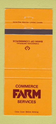 Matchbook Cover - Commerce Farm Services Canadian Bank of Commerce 30 Strike