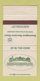 Matchbook Cover - Huntington Sheraton Hotel Pasadena CA 30 Strike