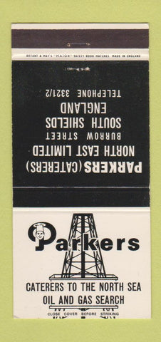 Matchbook Cover - Parkers Oil Gas drilling South Shields England 30 Strike