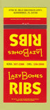 Matchbook Cover - Lazy Bones Ribs Kissimmee FL 30 Strike