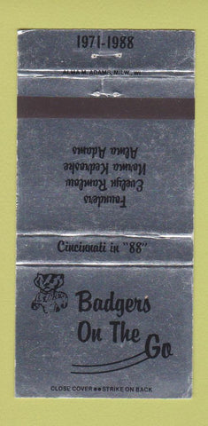 Matchbook Cover - Badgers on the Go 30 Strike
