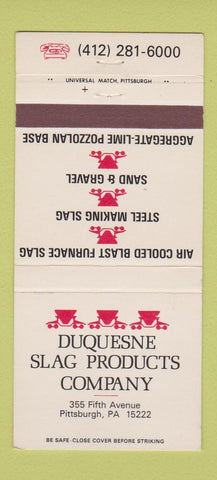 Matchbook Cover - Duquesne Slag Products Pittsburgh PA 30 Strike