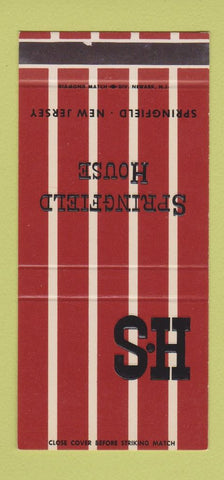 Matchbook Cover - Springfield House NJ SAMPLE 30 Strike