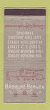 Matchbook Cover - Hamburg Heaven New York City 21 Strike Feature