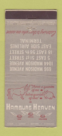 Matchbook Cover - Hamburg Heaven New York City 21 Strike Feature