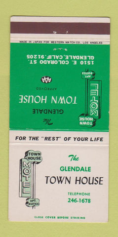 Matchbook Cover - Town House Motel Glendale CA 30 Strike