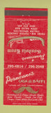 Matchbook Cover - Pernicano's Italian El Cajon Chula Vista La Jolla CA 30 Strike