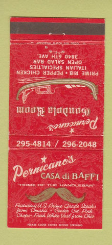 Matchbook Cover - Pernicano's Italian El Cajon Chula Vista La Jolla CA 30 Strike