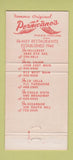 Matchbook Cover - Pernicano's Italian El Cajon Chula Vista La Jolla CA 30 Strike