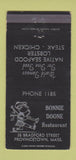 Matchbook Cover - Bonnie Doone Restaurant Provincetown MA WEAR 30 Strike