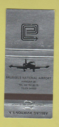 Matchbook Cover - Abelag Aviation Brussels National Airport 30 Strike
