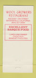 Matchbook Cover - Wool Growers Restaurant Bakersfield CA 30 Strike