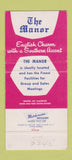 Matchbook Cover - The Manor Asheville NC 30 Strike