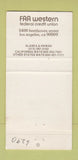 Matchbook Cover - FAA Western Credit Union Los Angeles CA 30 Strike