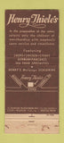 Matchbook Cover - Henry Thiele's Restaurant Portland OR WEAR 21 Strike Feature