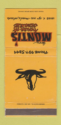 Matchbook Cover - Lenny Monti's Steak Phoenix AZ WEAR 30 Strike