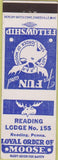Matchbook Cover - Matchbook Cover Moose Lodge Reading PA