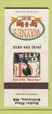 Matchbook Cover - Wayne's BBQ Baltimore MD 30 Strike