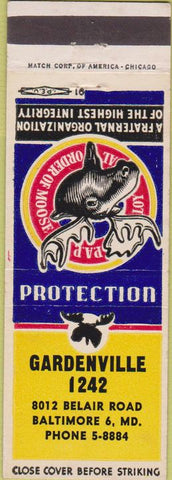 Matchbook Cover - Matchbook Cover Moose Lodge Baltimore MD
