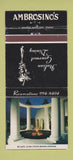 Matchbook Cover - Ambrosino's Restaurant Italian Scottsdale AZ 30 Strike