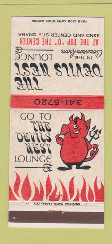 Matchbook Cover - Devils Nest Lounge Omaha NE 30 Strike