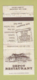 Matchbook Cover - Depot Restaurant Waukesha WI WEAR 30 Strike