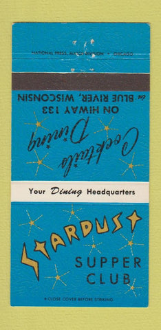 Matchbook Cover - Stardust Supper Club Blue River WI 30 Strike