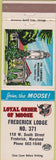 Matchbook Cover - Matchbook Cover Moose Lodge Frederick MD
