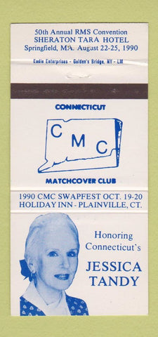 Matchbook Cover - Connecticut Match Club Jessica Tandy 1990 30 Strike