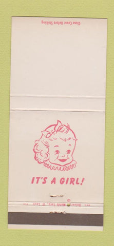 Matchbook Cover - It's a Girl! 30 Strike