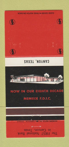Matchbook Cover - First National Bank Canyon TX 30 Strike
